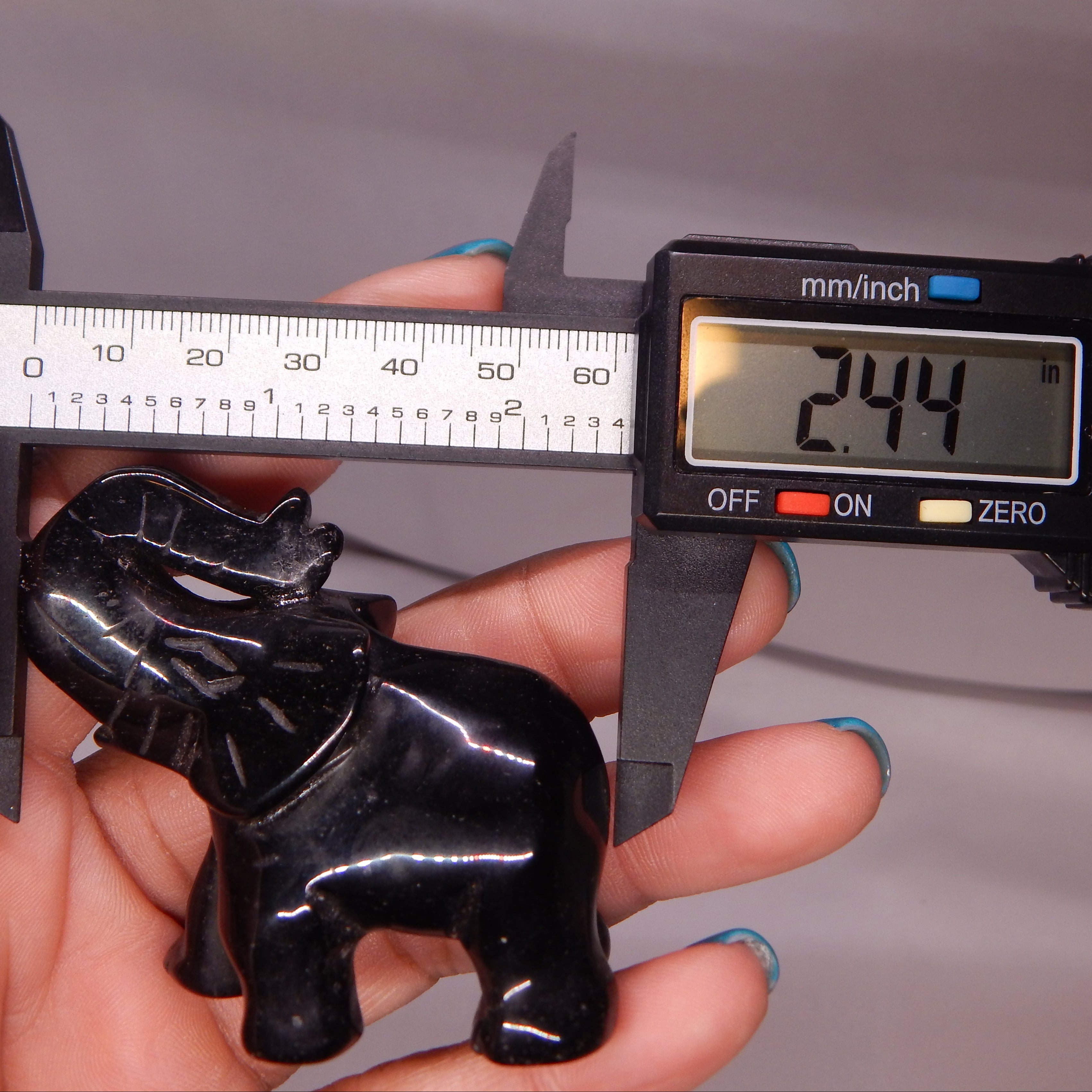 Black Obsidian Elephant