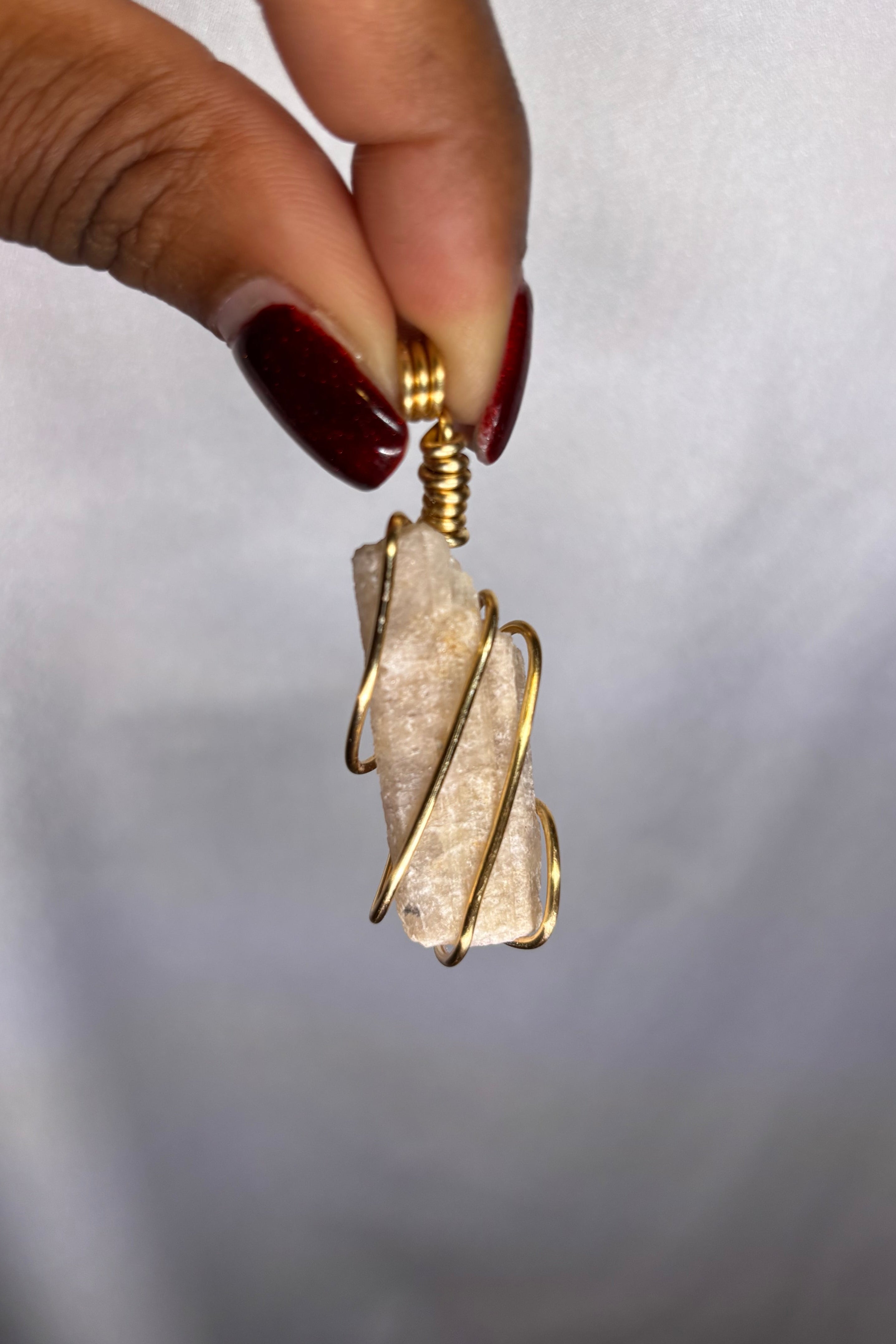 Copper-wrapped Watermelon Tourmaline Pendant