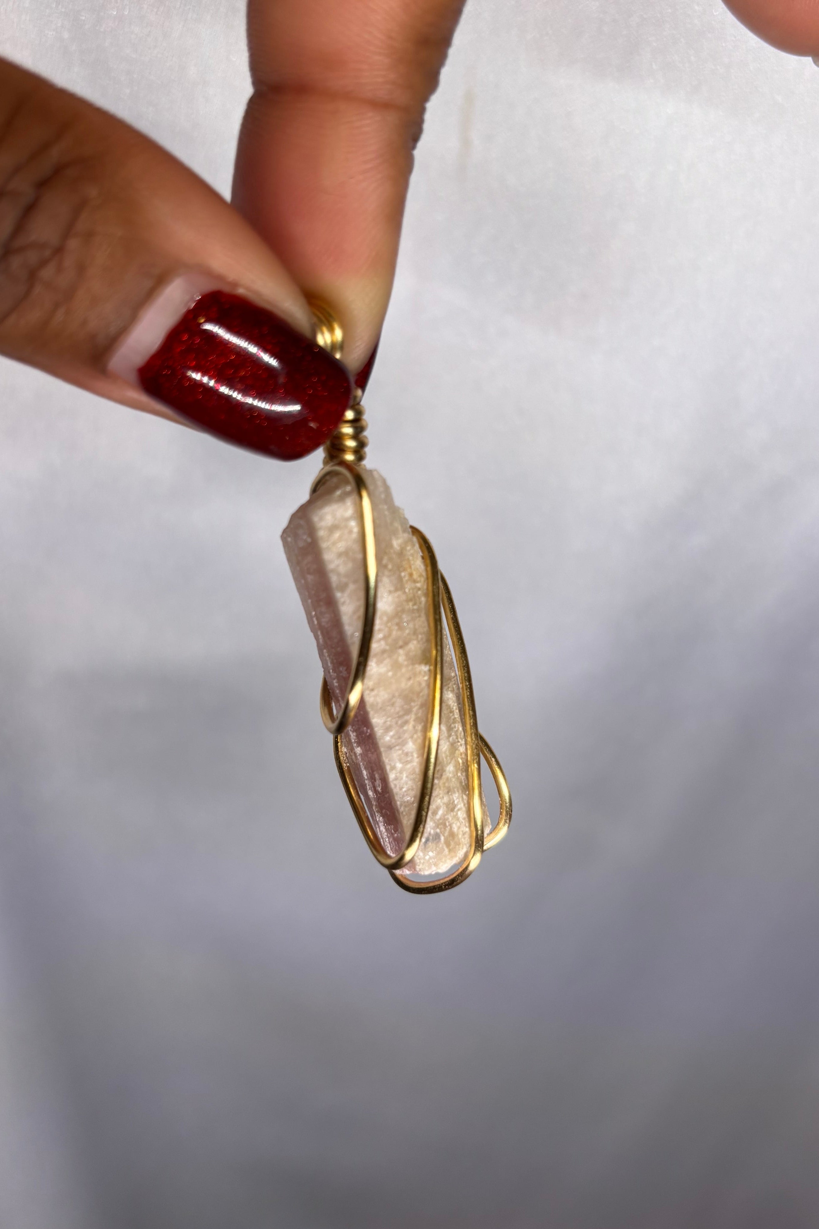 Copper-wrapped Watermelon Tourmaline Pendant