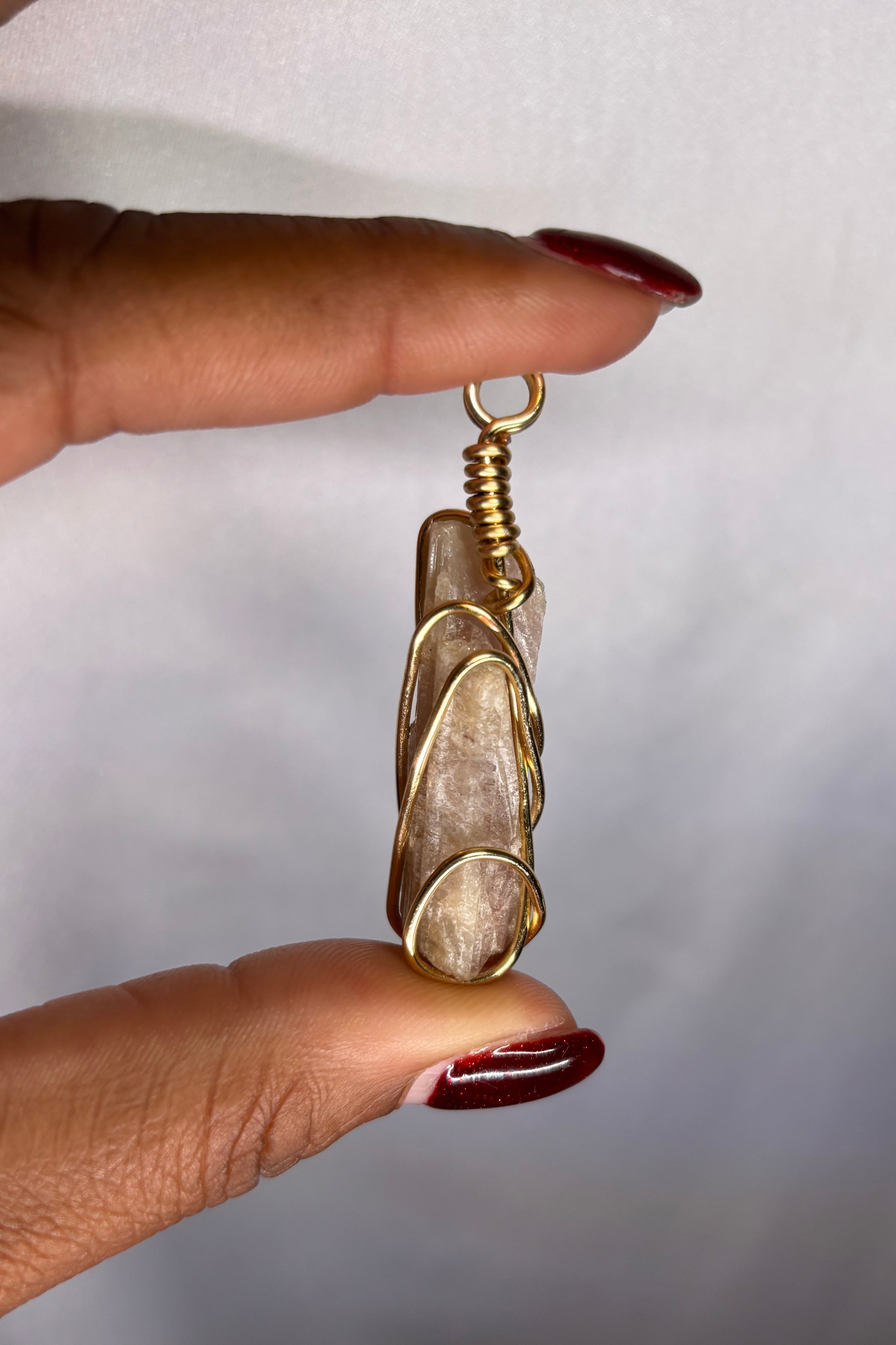 Copper-wrapped Watermelon Tourmaline Pendant