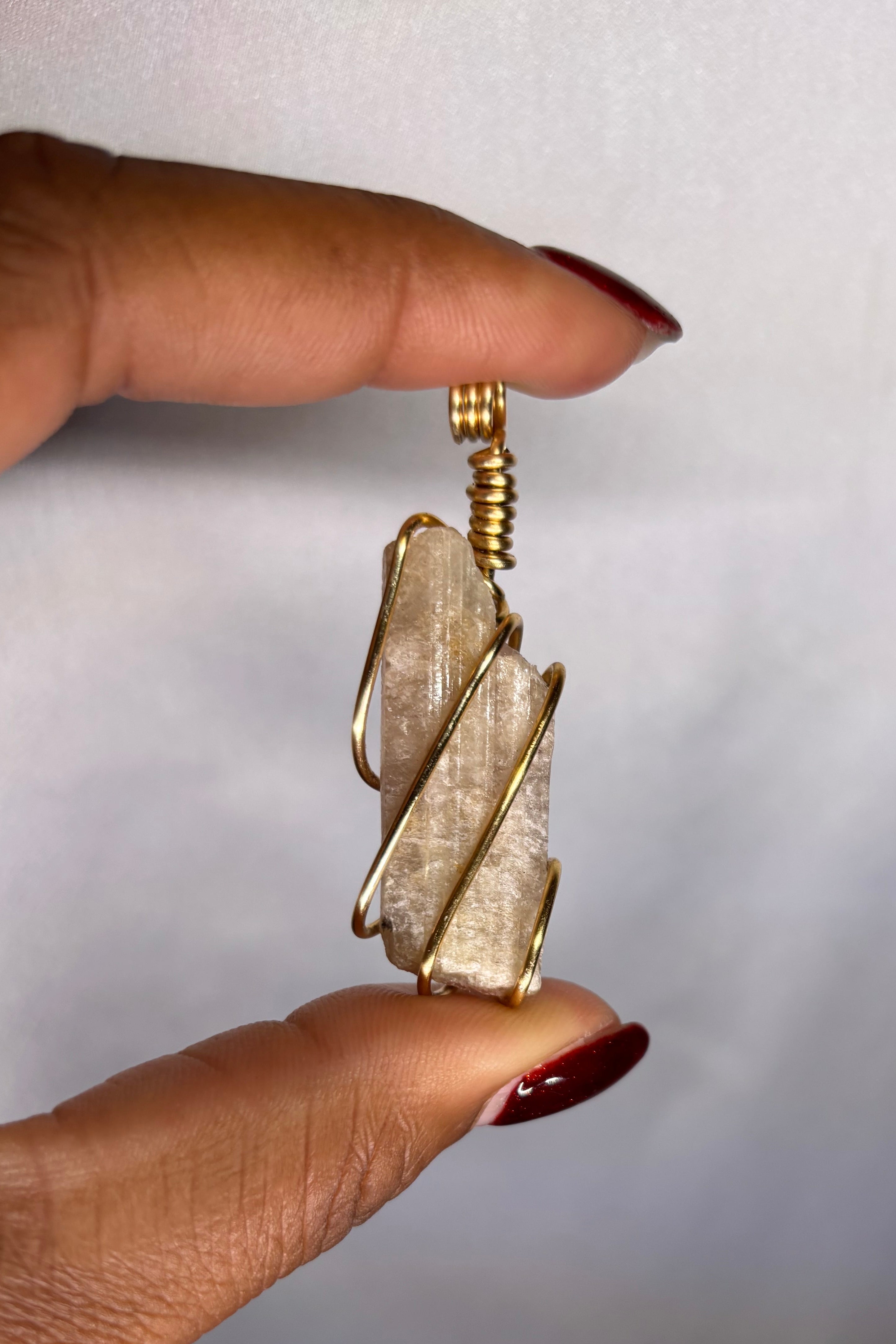 Copper-wrapped Watermelon Tourmaline Pendant