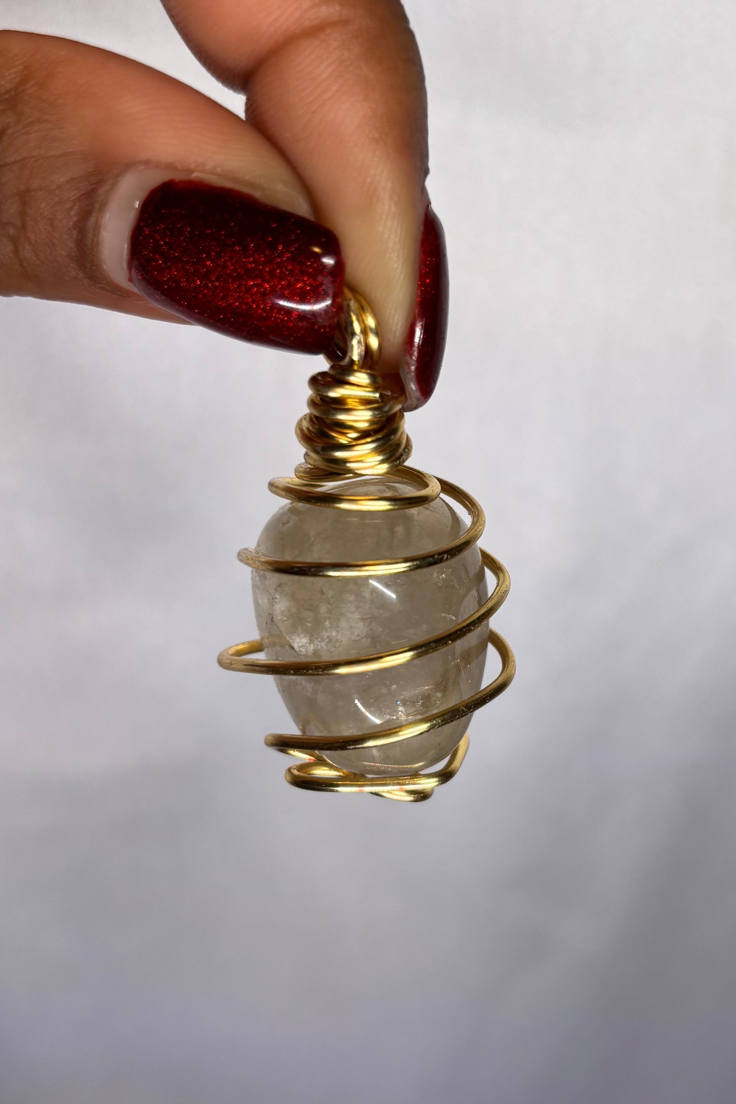 Copper-wrapped Citrine Pendant (Tumbled)