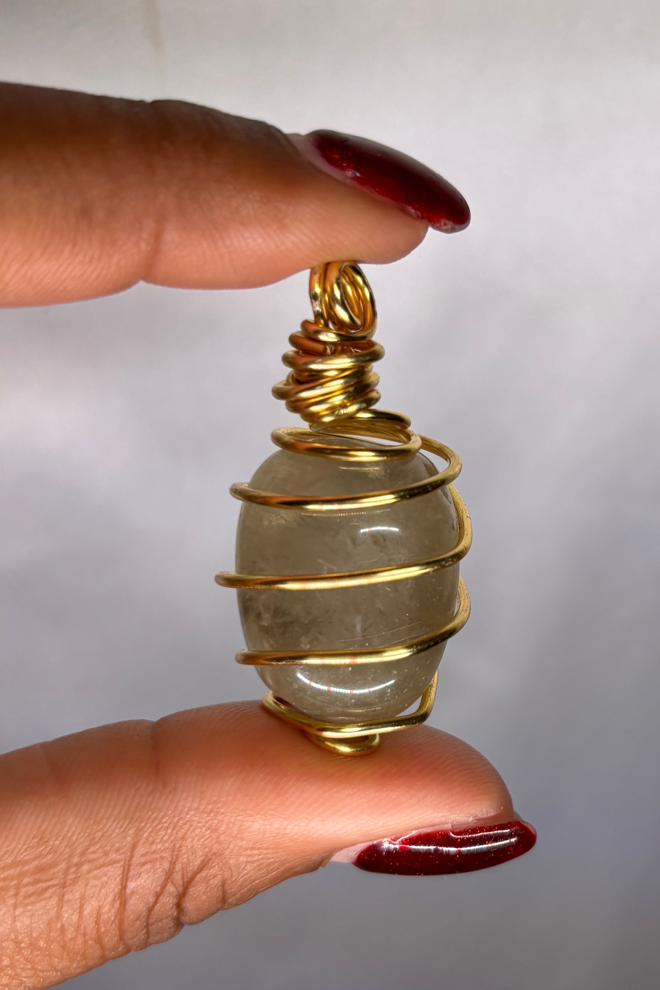 Copper-wrapped Citrine Pendant (Tumbled)
