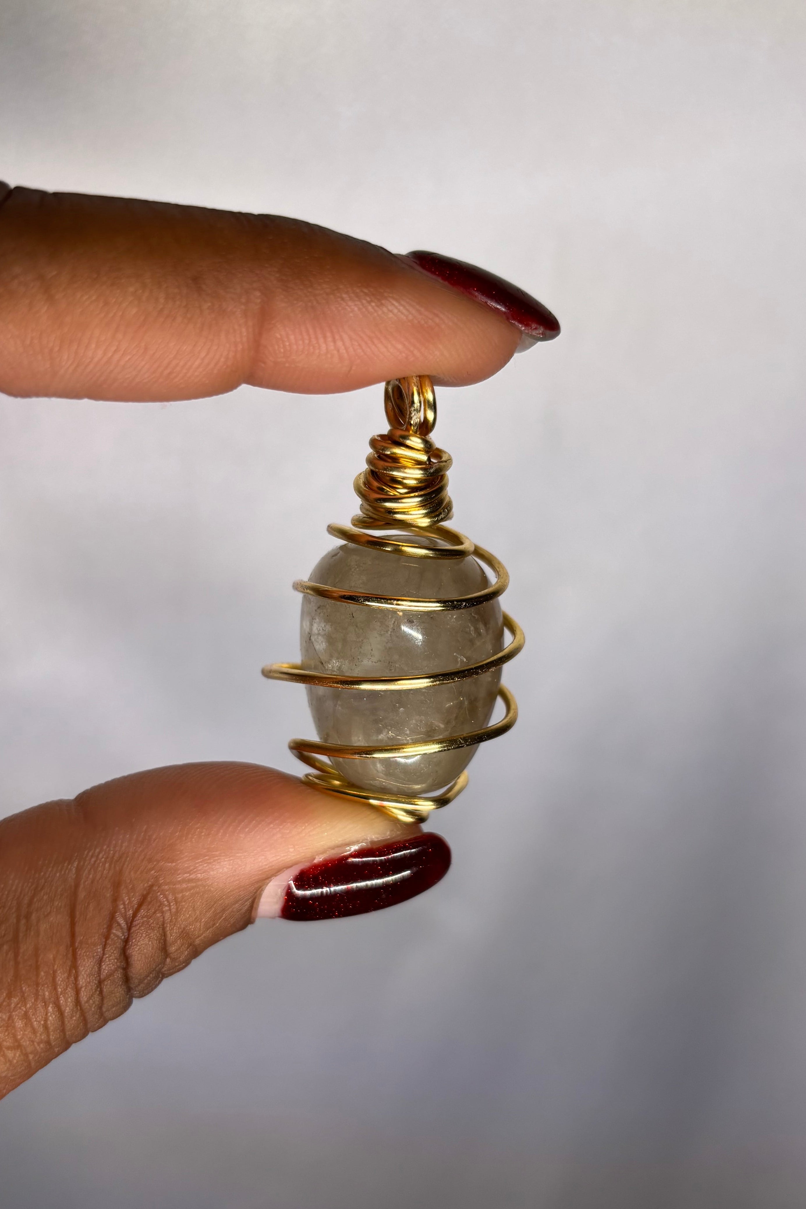 Copper-wrapped Citrine Pendant (Tumbled)
