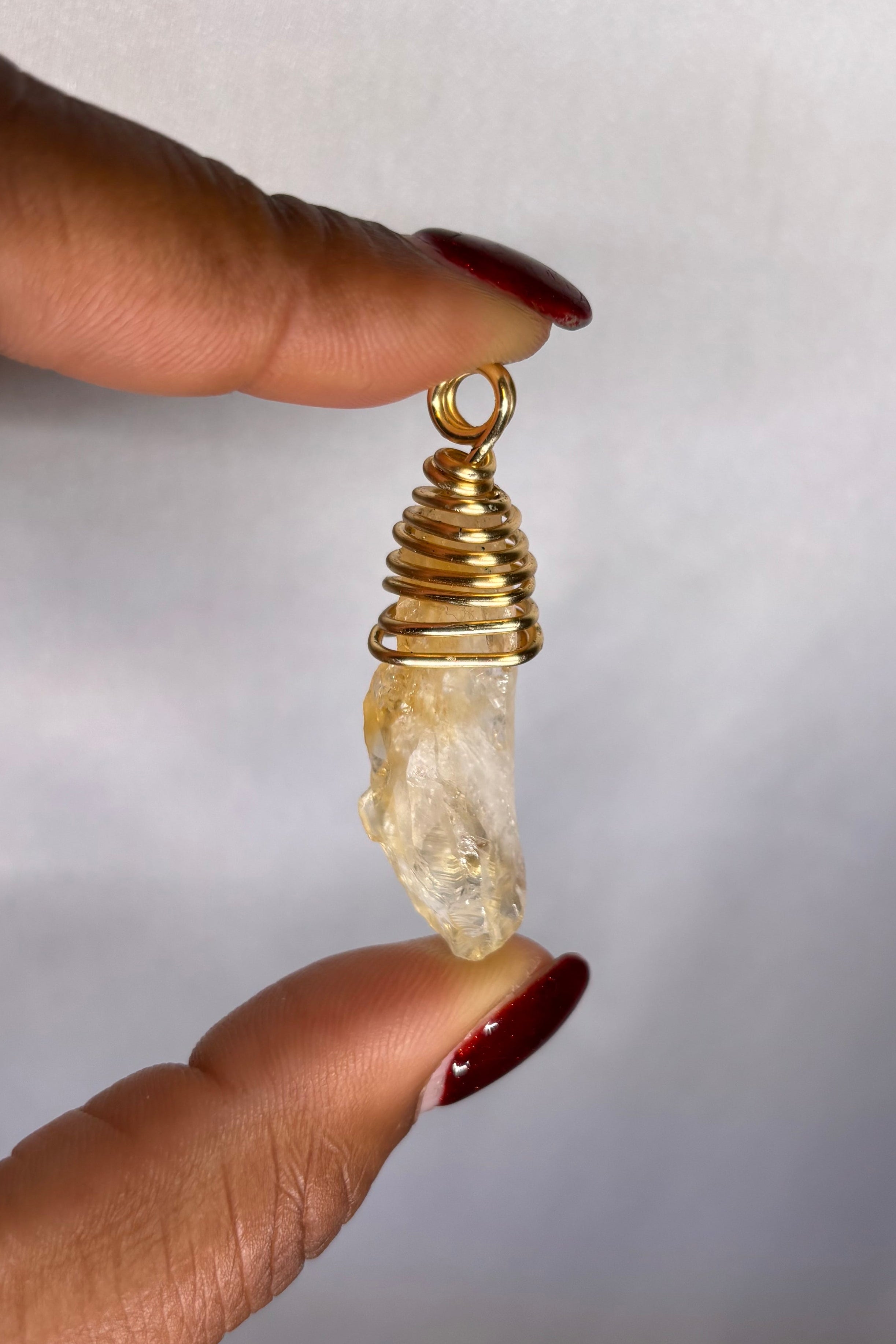 Copper-wrapped Citrine Pendant (Raw)