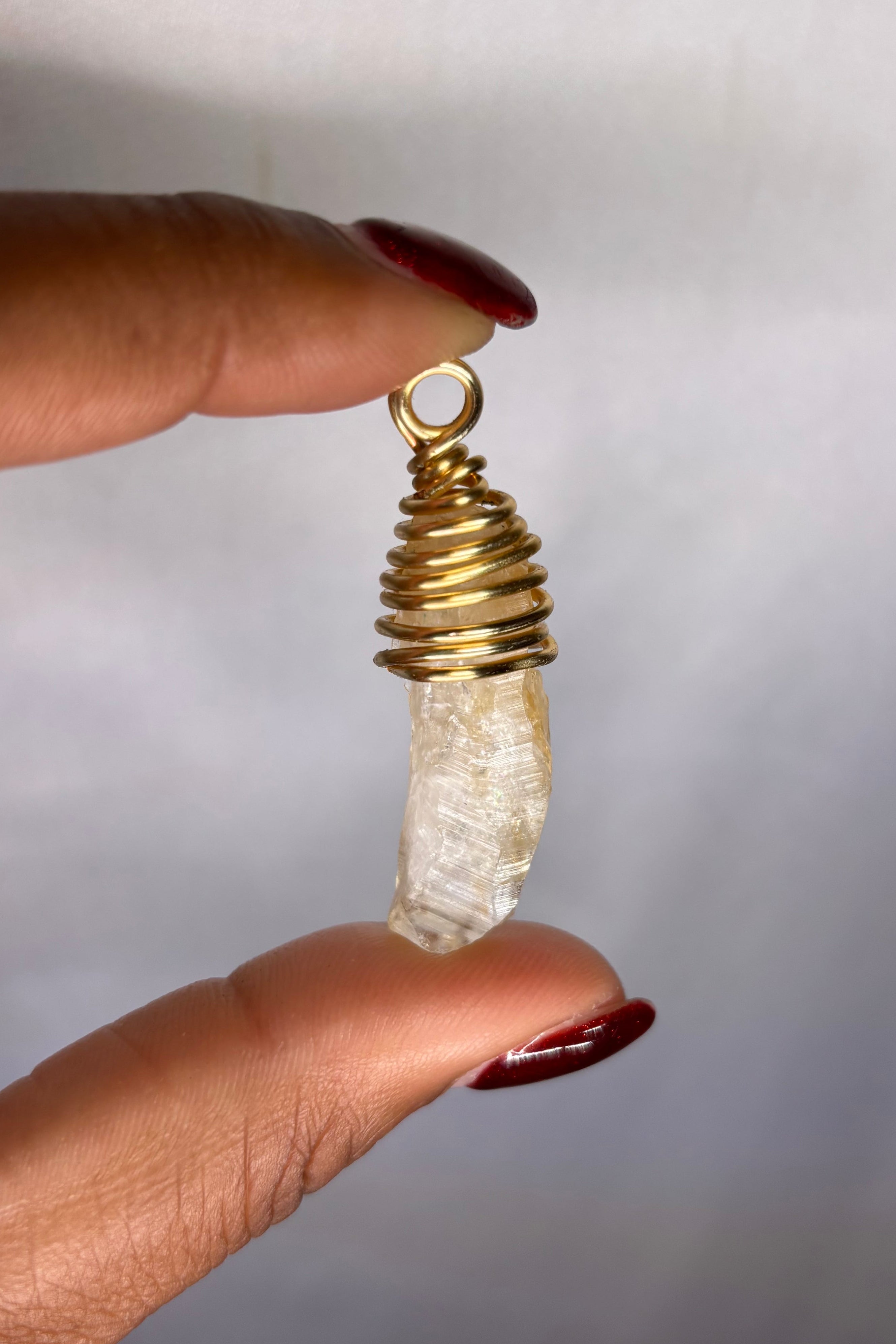 Copper-wrapped Citrine Pendant (Raw)