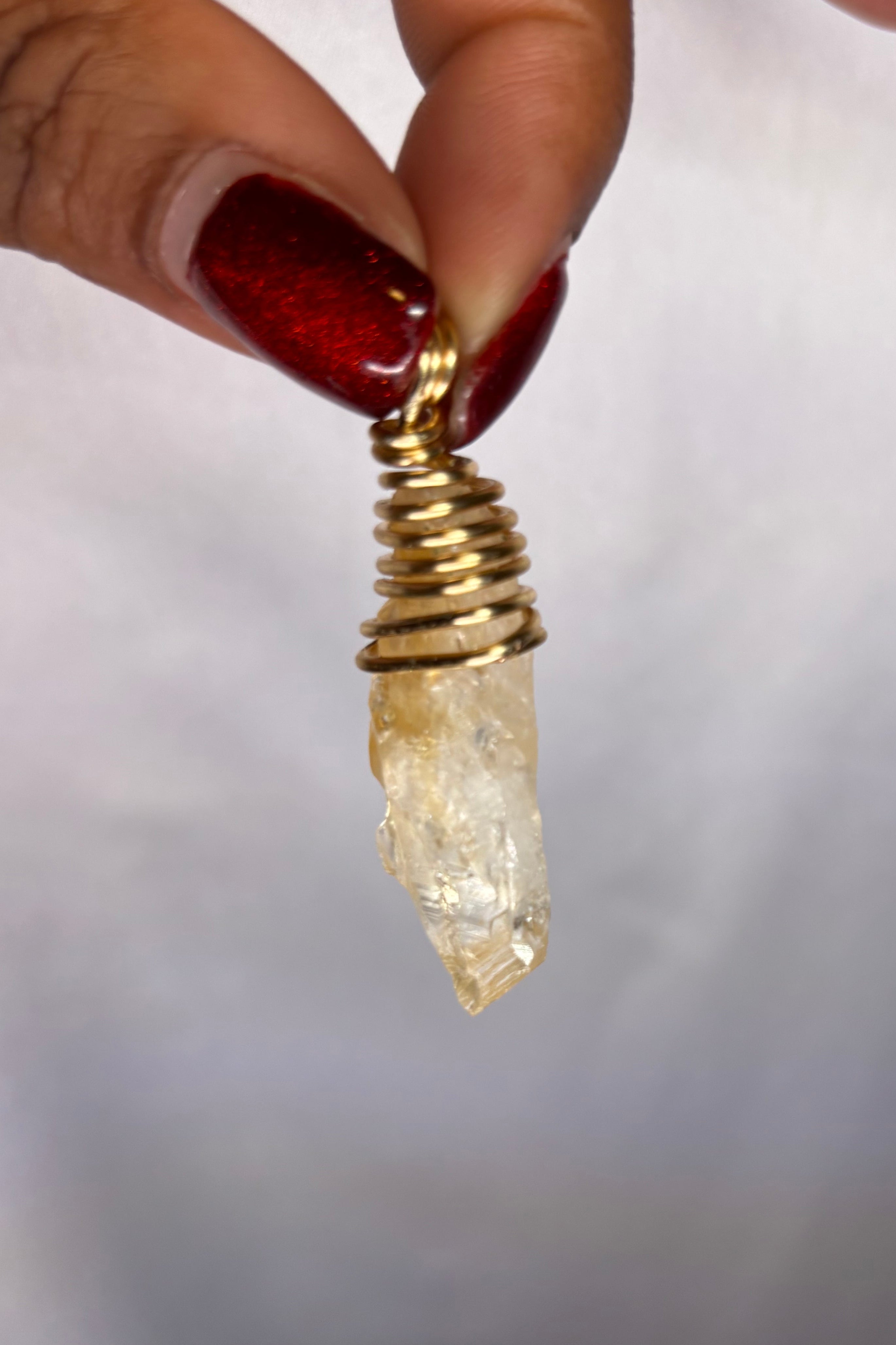 Copper-wrapped Citrine Pendant (Raw)