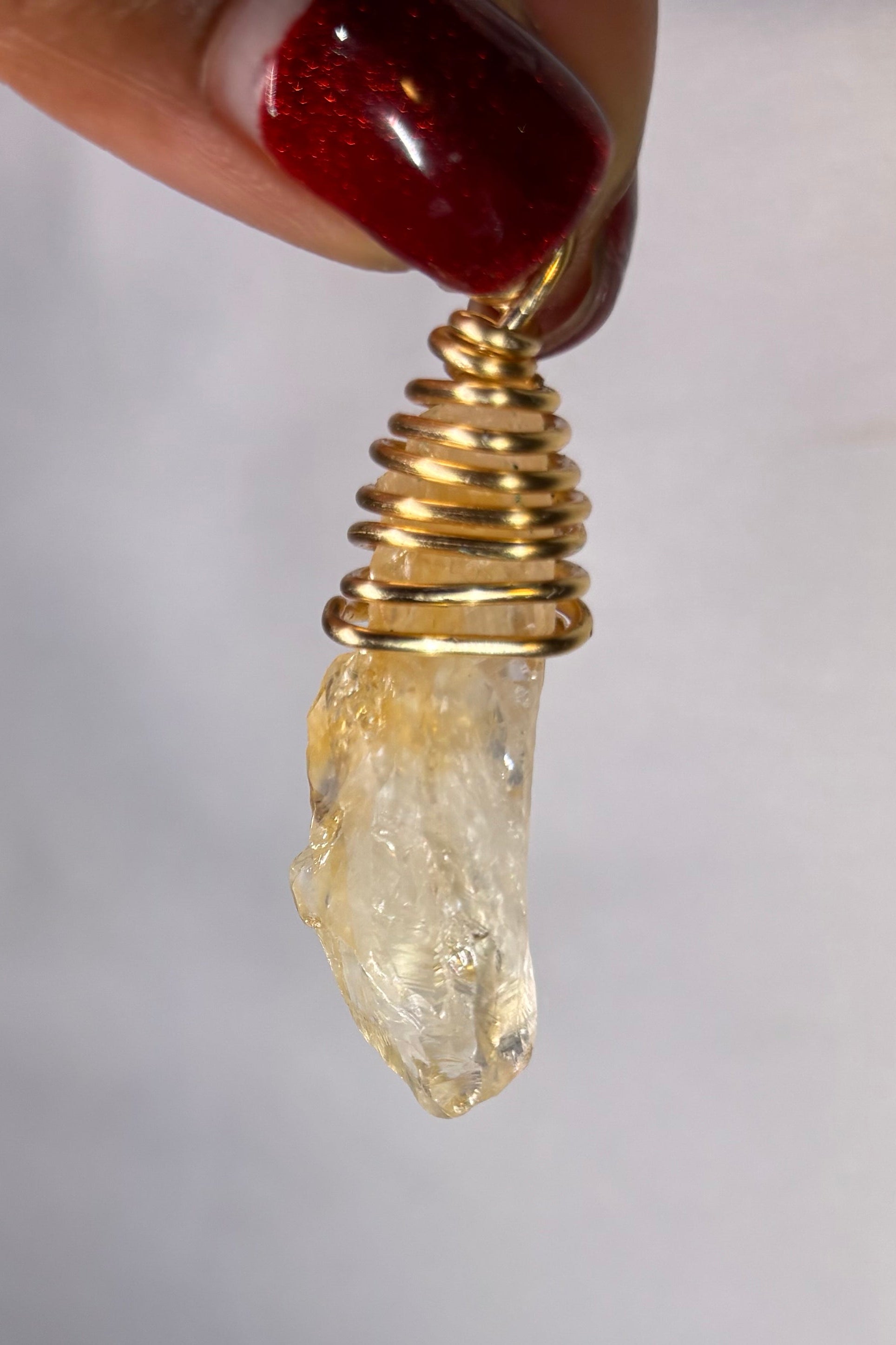 Copper-wrapped Citrine Pendant (Raw)