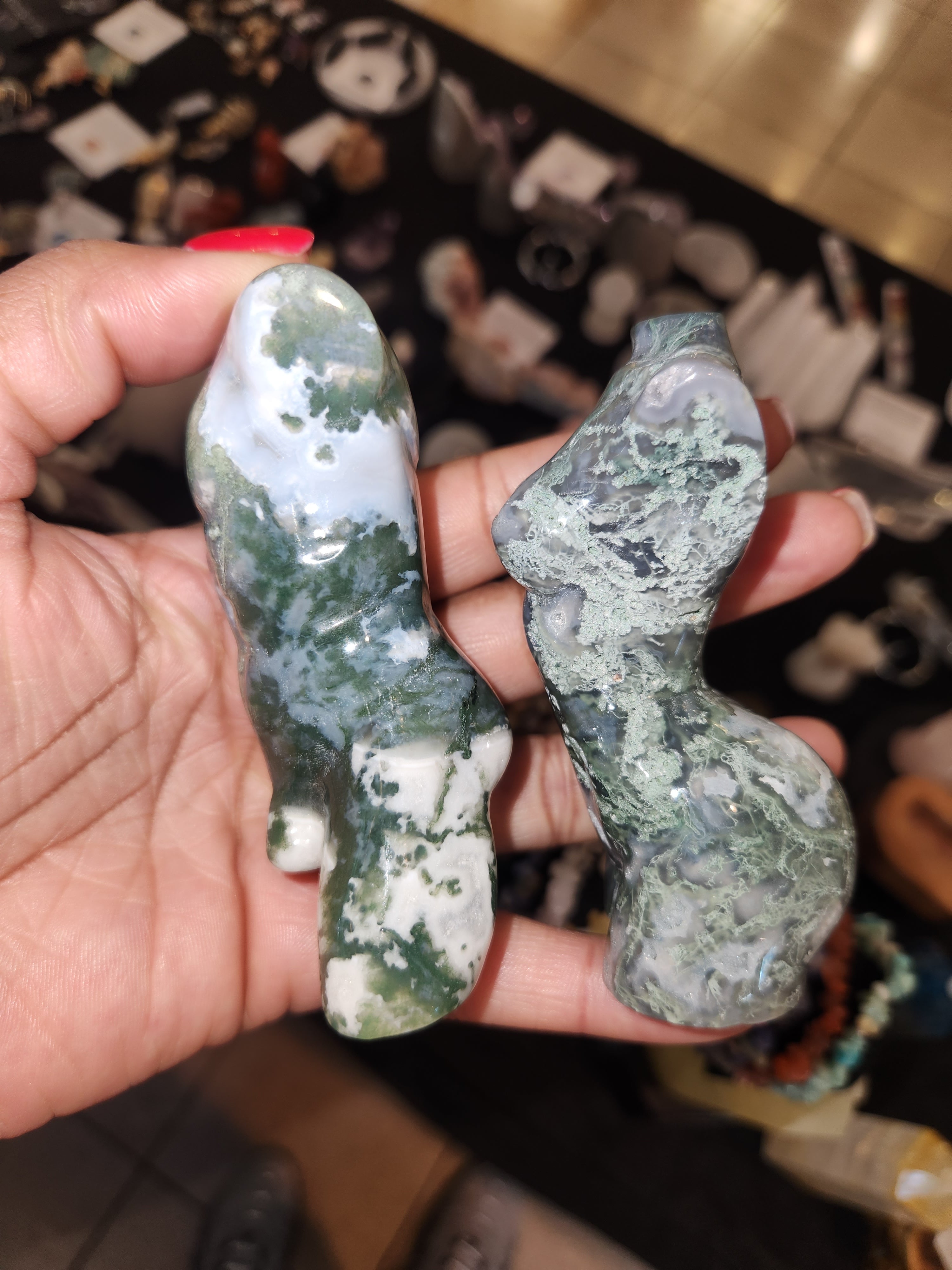 Moss Agate - Male & Female Pair