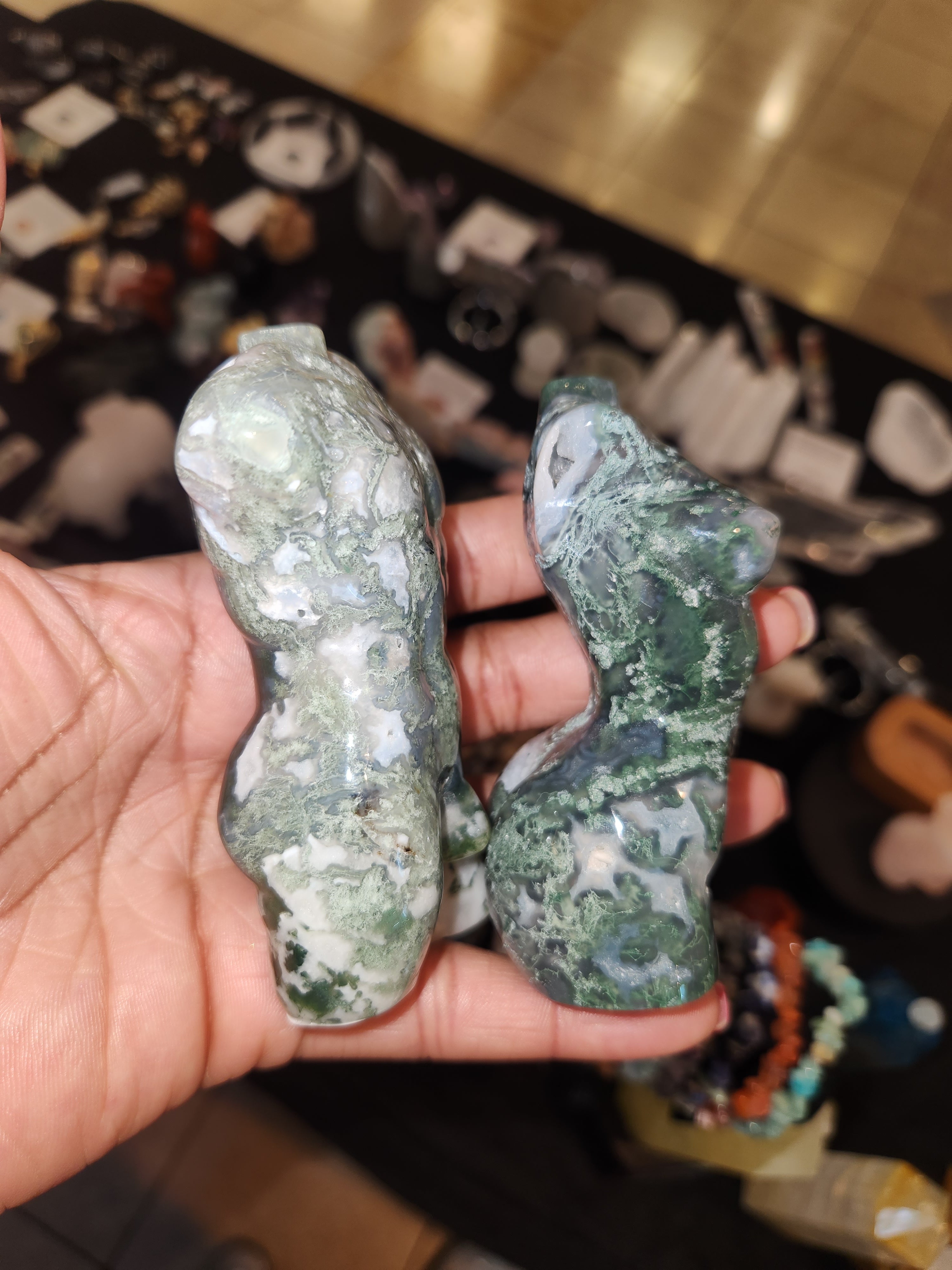Moss Agate - Male & Female Pair