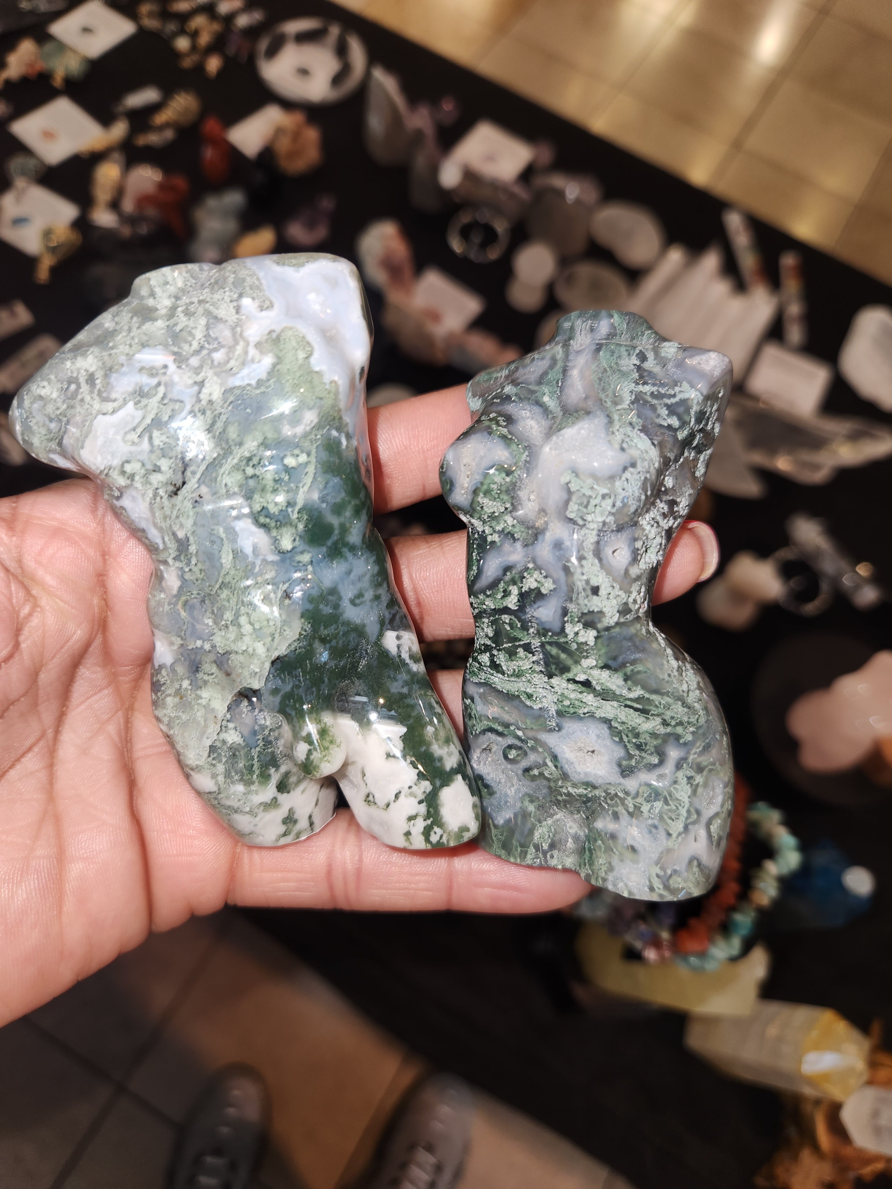 Moss Agate - Male & Female Pair
