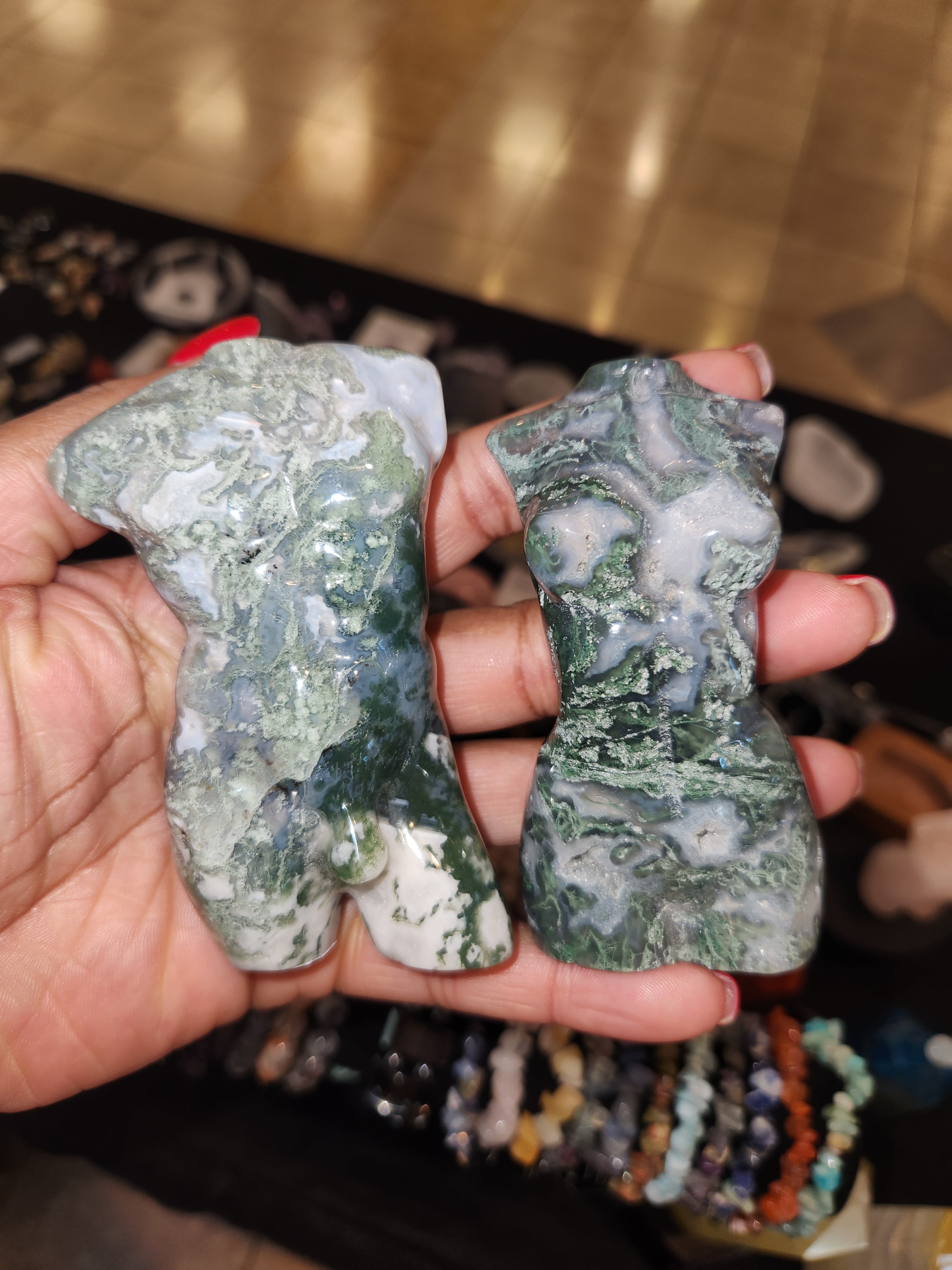 Moss Agate - Male & Female Pair