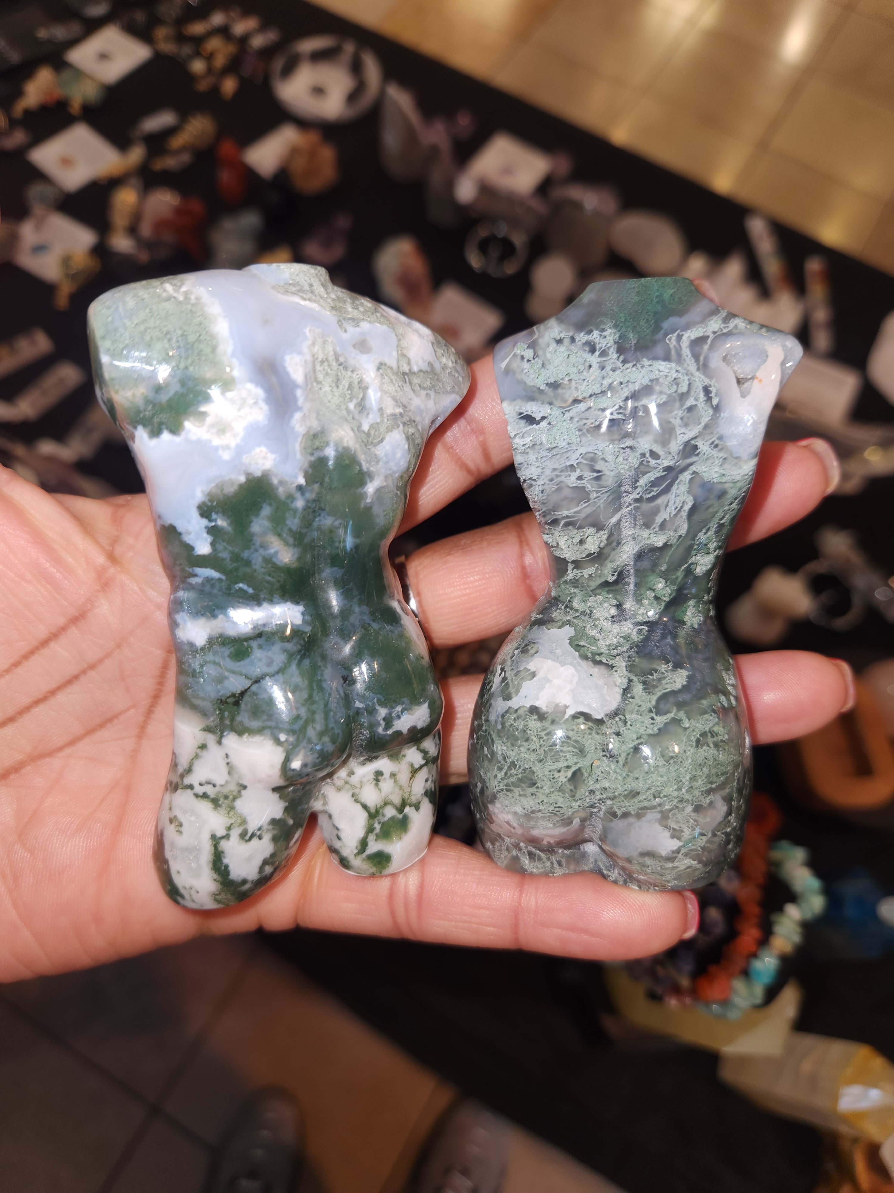 Moss Agate - Male & Female Pair